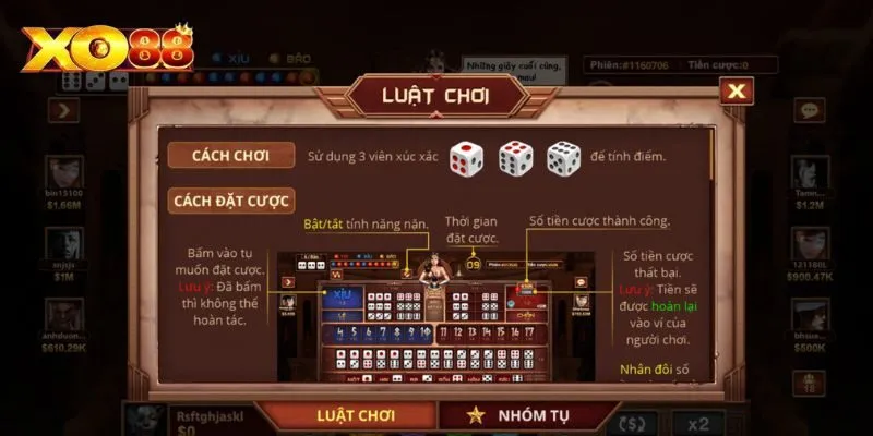 Quy tắc chơi Sicbo Wonder chi tiết