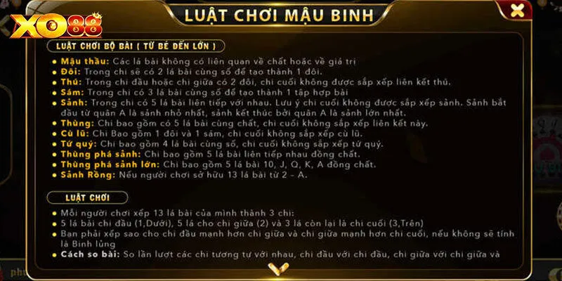 Hướng dẫn cách chơi Mậu Binh Đại Cát dễ hiểu