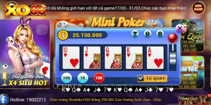 Mini poker hoàng kim - tựa game đặc sắc số 1 tại nền tảng